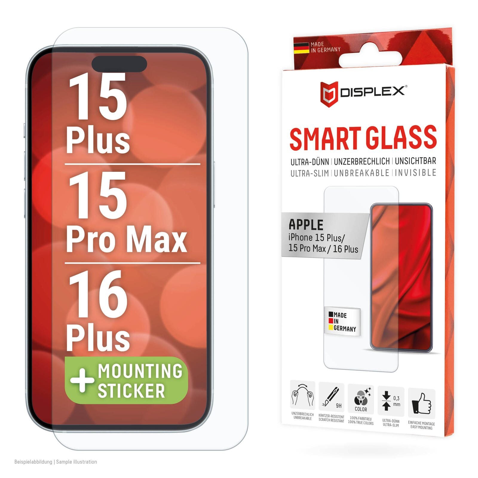 DISPLEX Smart Glass für Apple iPhone 15 Plus/15 Pro Max/16 Plus DISPLEX Smart Glass für Apple iPhone 15 Plus/15 Pro Max/16 Plus